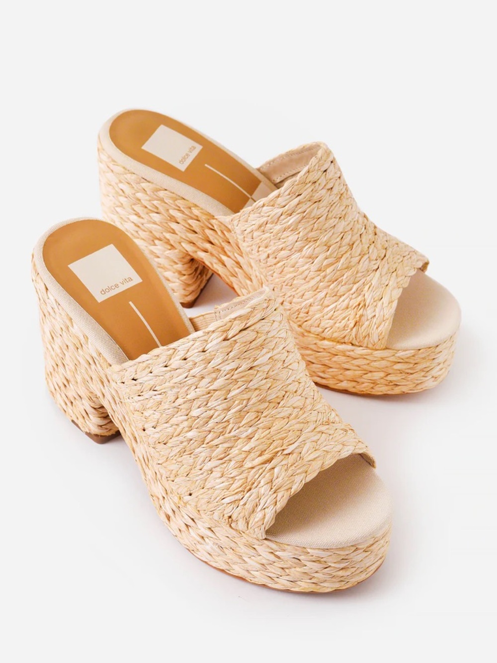 Dolce Vita Natural Woven Platform Mule